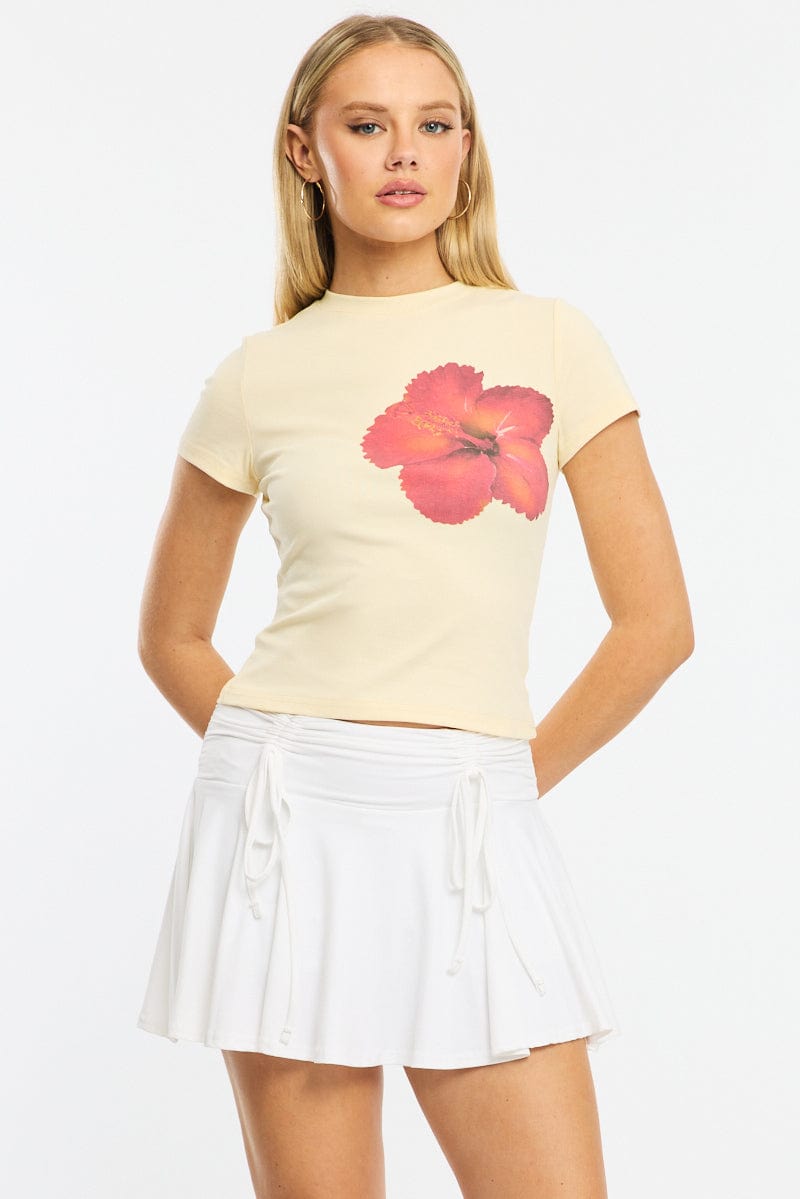 Yellow Graphic T-Shirt Short Sleeve