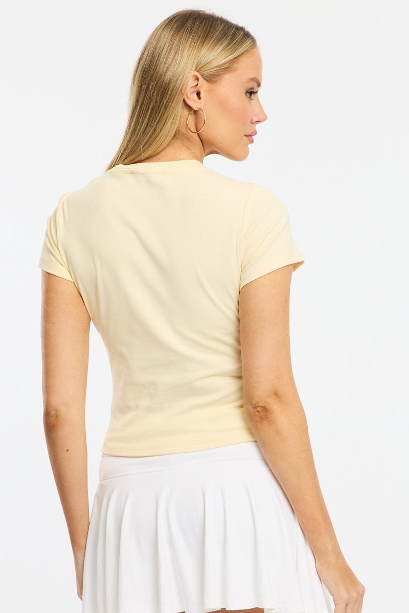 Yellow Graphic T-Shirt Short Sleeve
