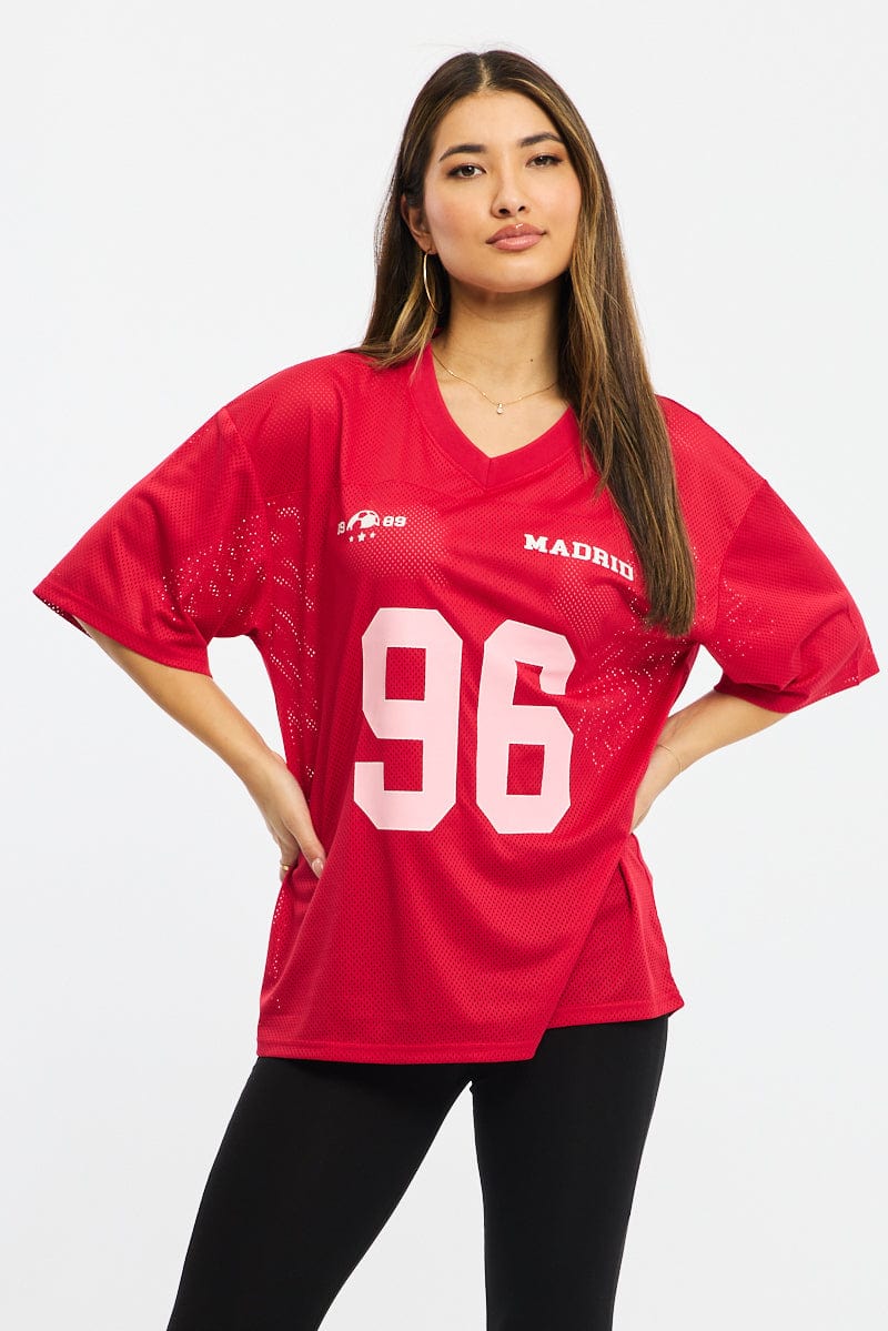 Red Sport T-Shirt Short Sleeve