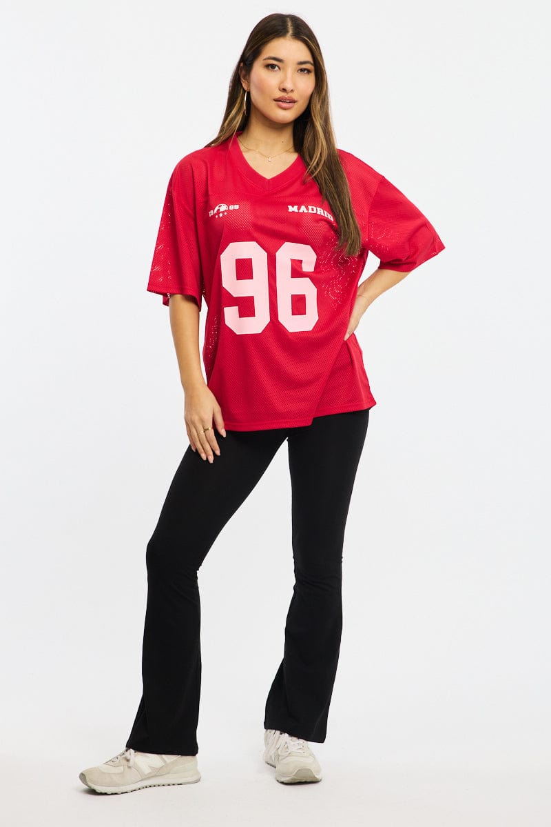 Red Sport T-Shirt Short Sleeve