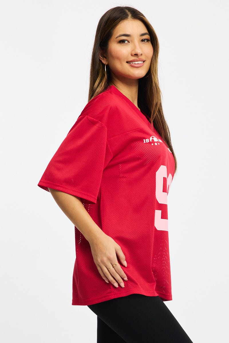 Red Sport T-Shirt Short Sleeve