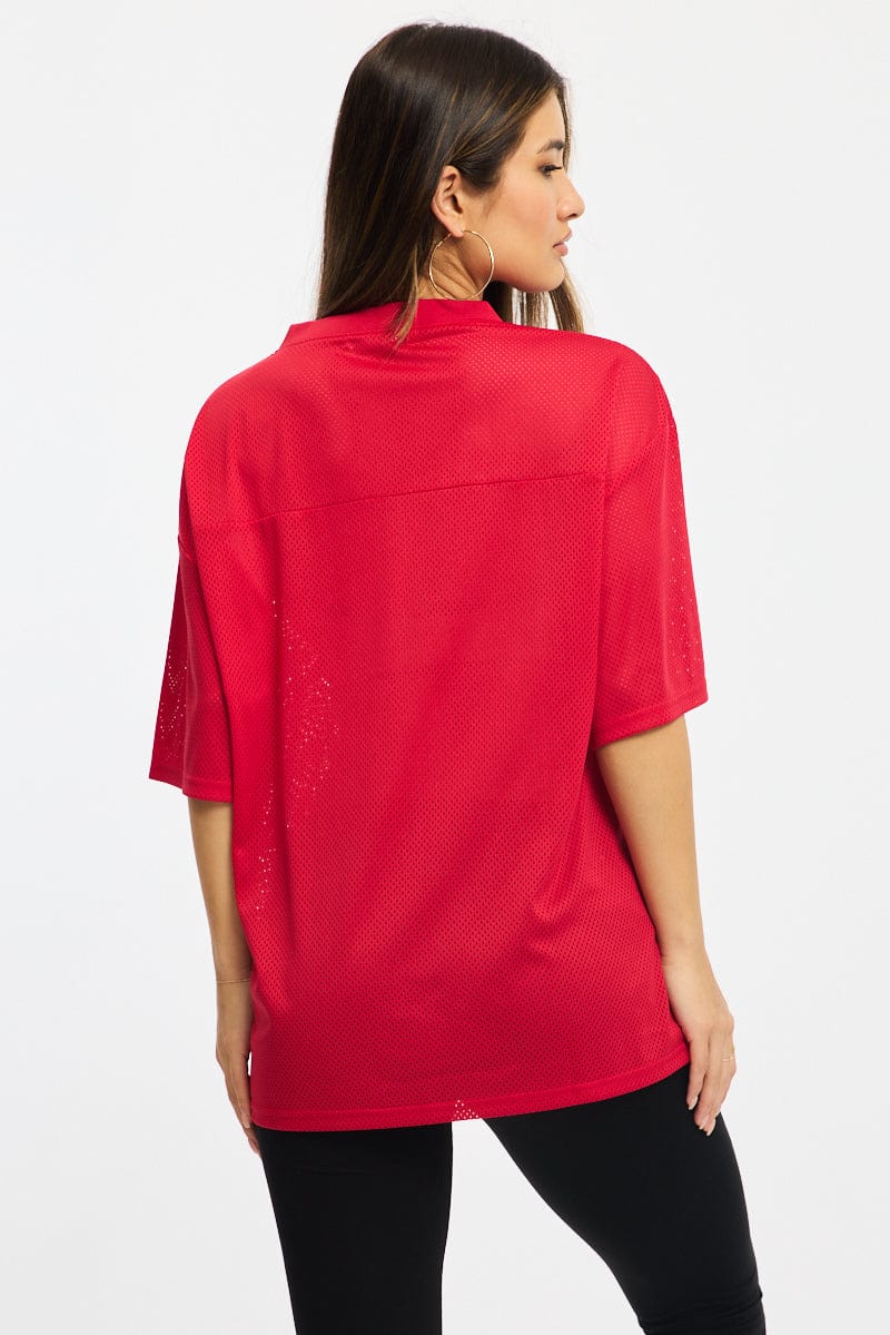 Red Sport T-Shirt Short Sleeve
