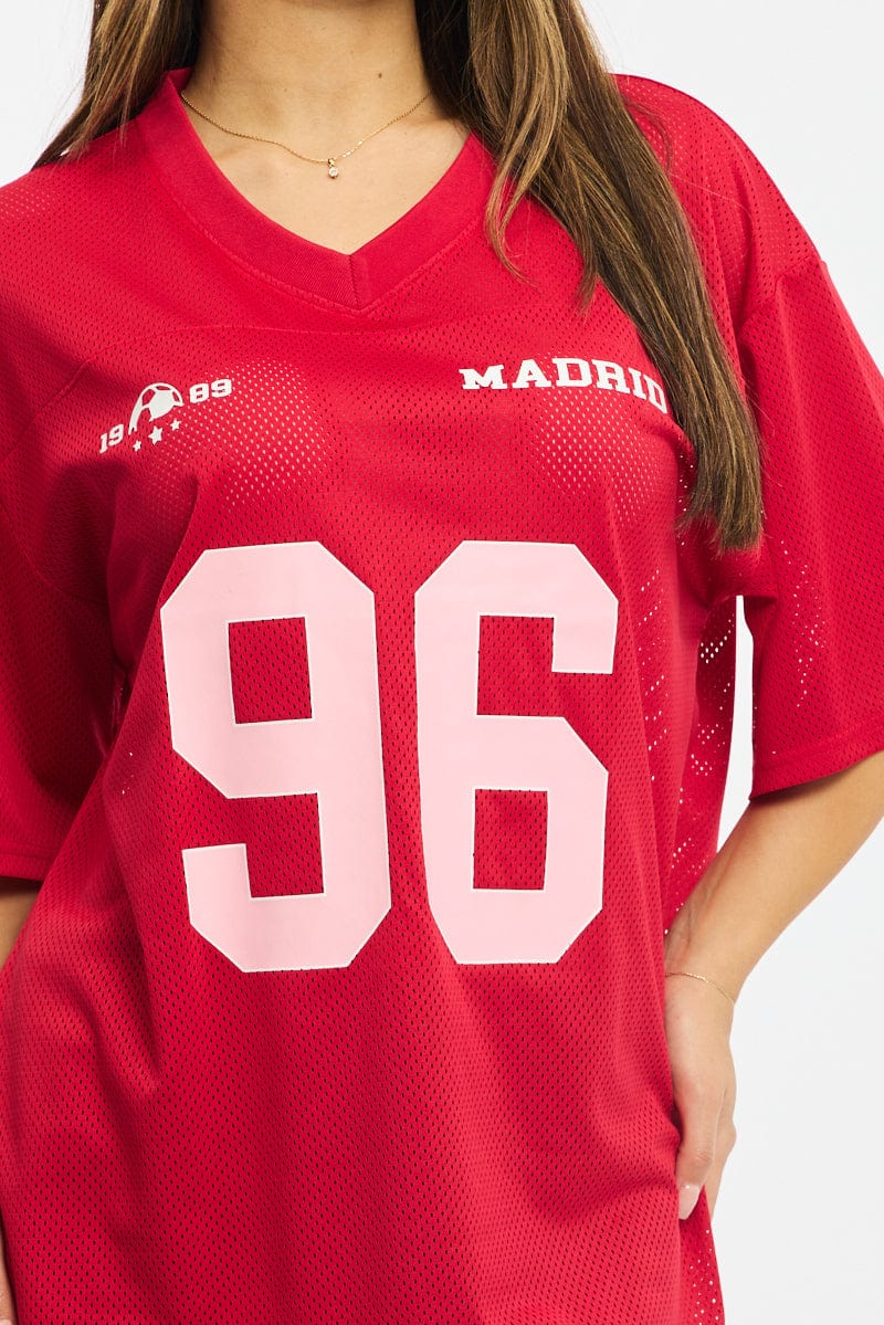 Red Sport T-Shirt Short Sleeve