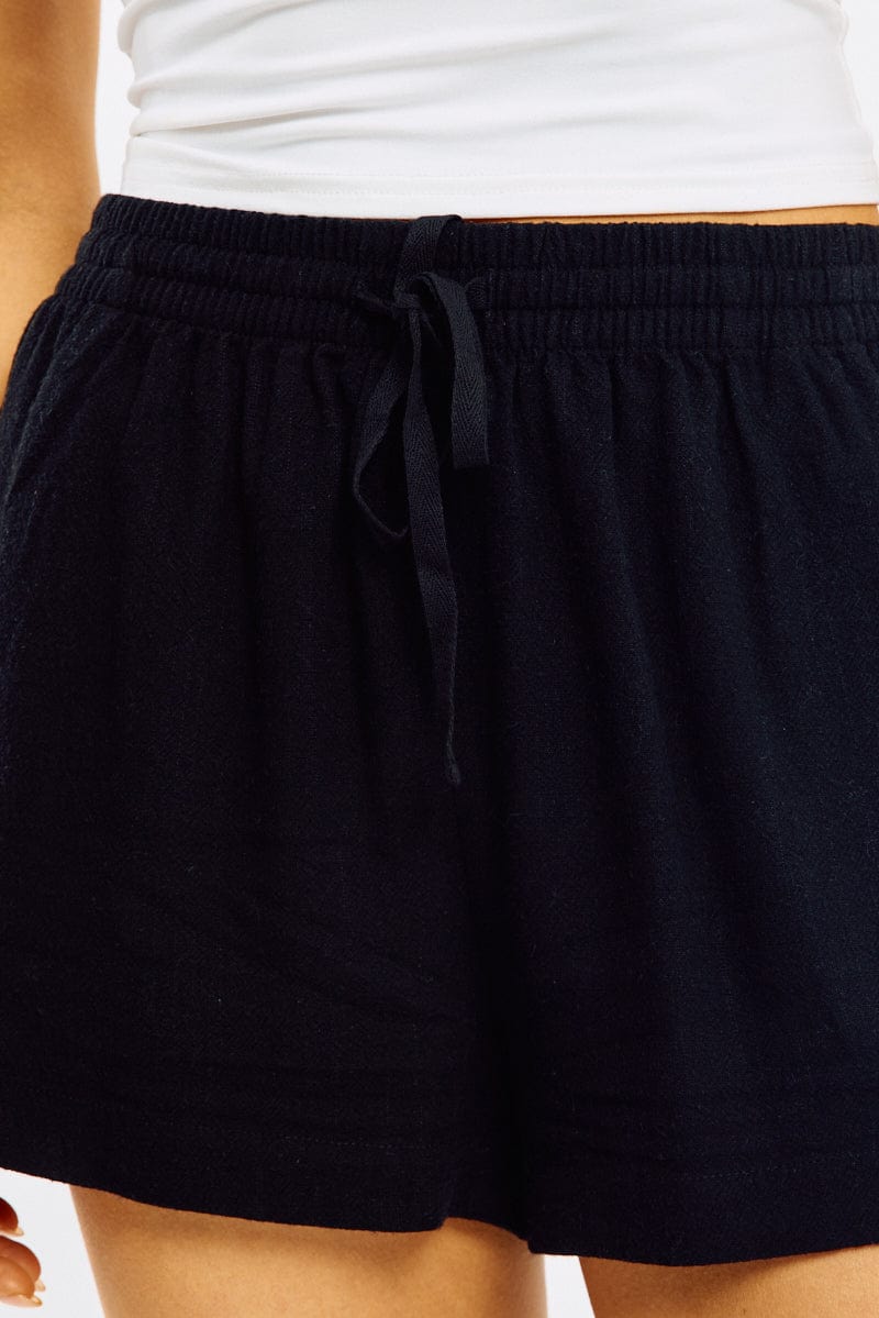 Black Shorts Elasticated Waist