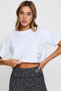 White Skyler Active Crop Boxy T Shirt