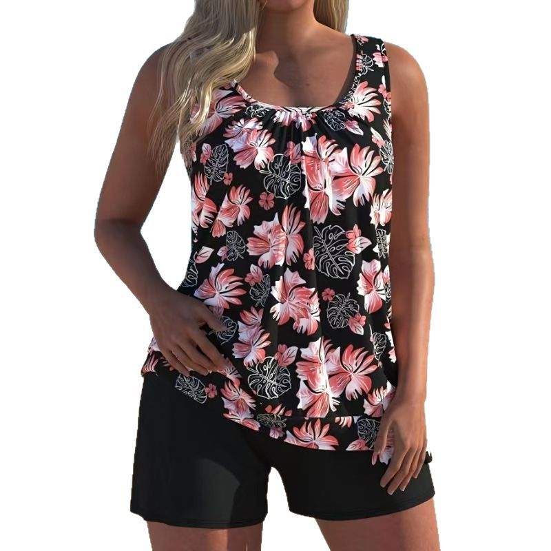 Large-Size Vest Style Four-Piece Swimsuit