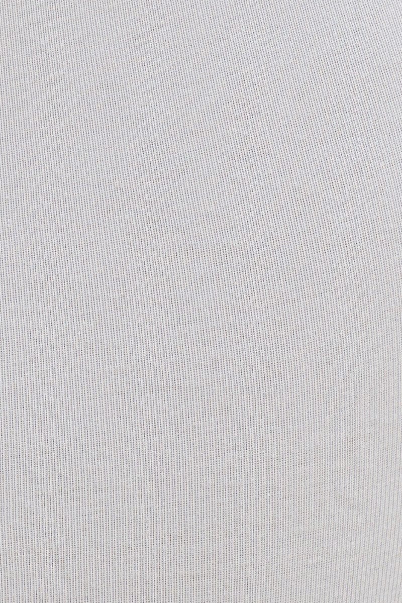 Blue Crop Top Square Neck Cotton Stretch