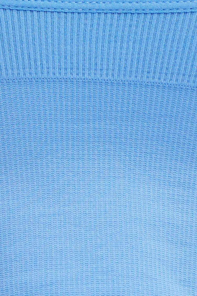 Blue Crop Tank Top Top Seamless
