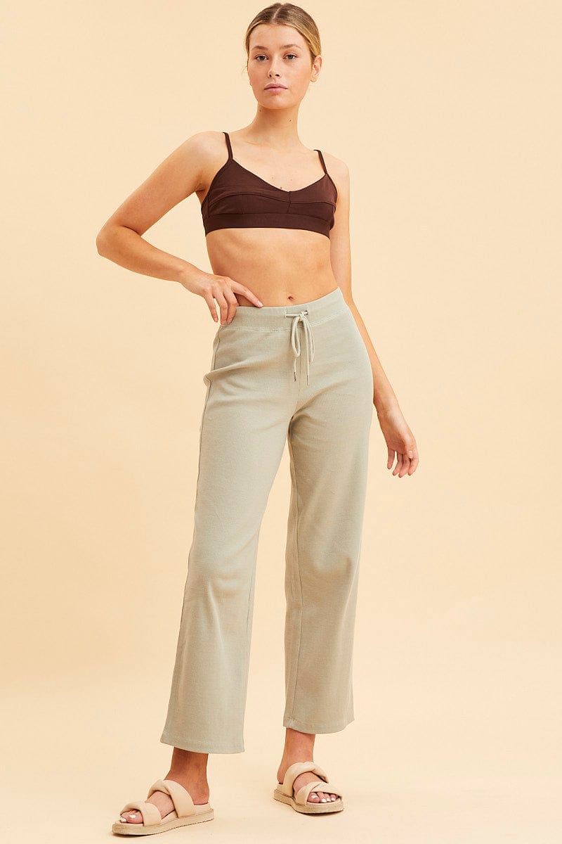 Brown Triangle Bralette Cotton Stretch Seam