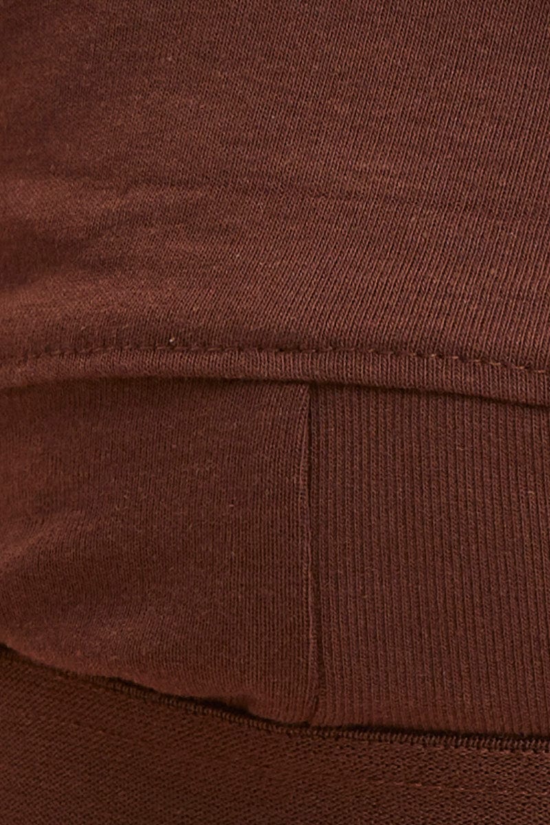 Brown Triangle Bralette Cotton Stretch Seam