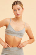 Grey Triangle Bralette Cotton Stretch Seam