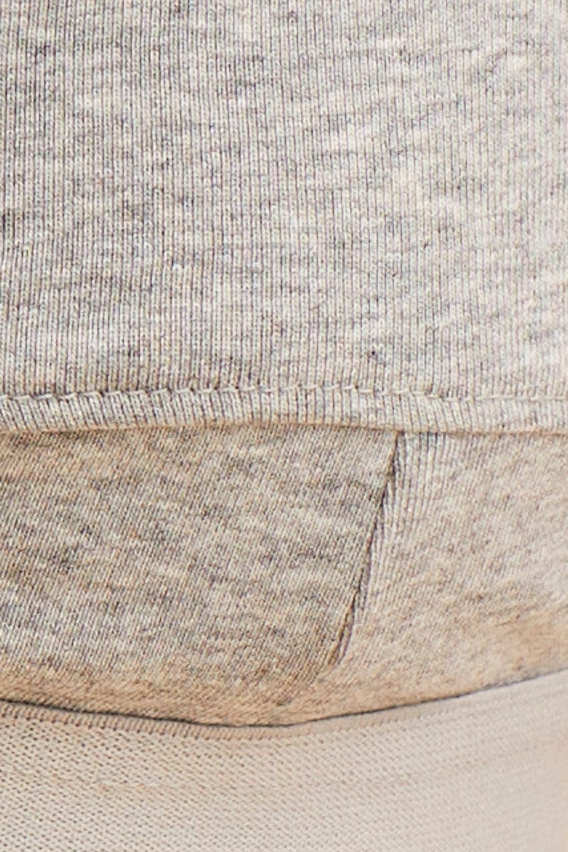 Grey Triangle Bralette Cotton Stretch Seam