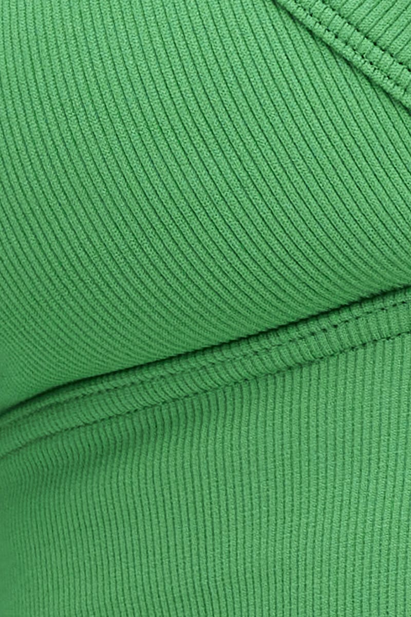 Green Bralette V Neck Seamless