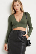 Green Top Long Sleeve Seamless