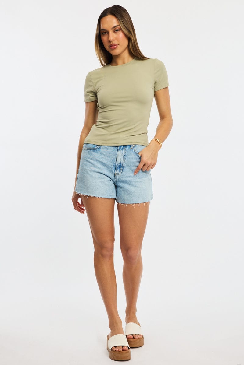 Green Supersoft Crew Neck Short Sleeve