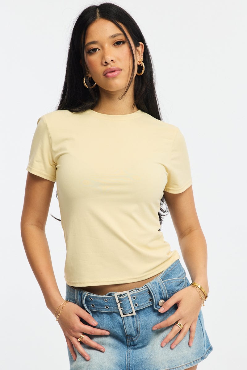 Yellow Supersoft Crew Neck Short Sleeve
