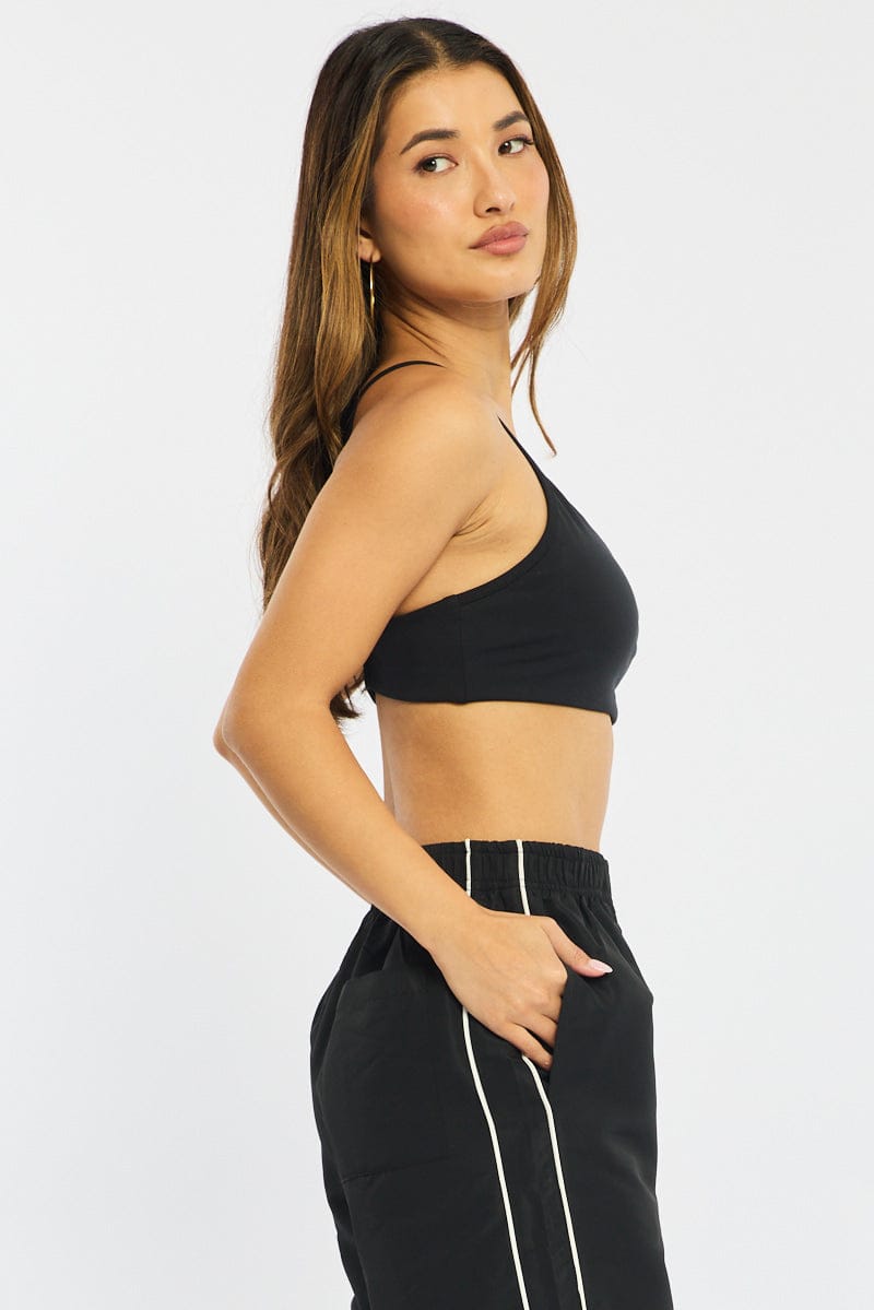 Black Bralette Cropped Scoop Neck