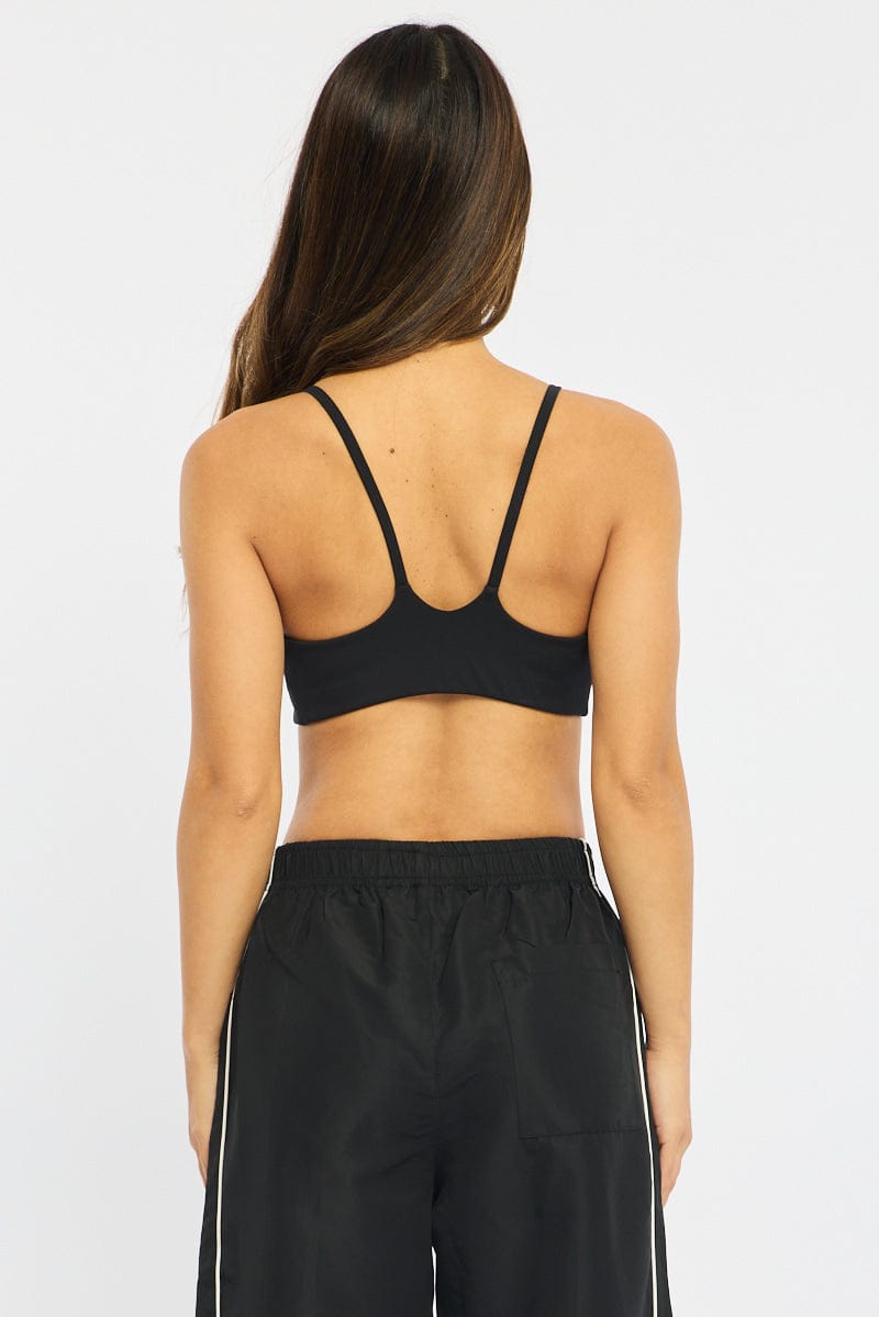 Black Bralette Cropped Scoop Neck