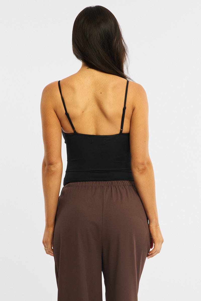 Black Bodysuit Tank Top V-Neck Supersoft