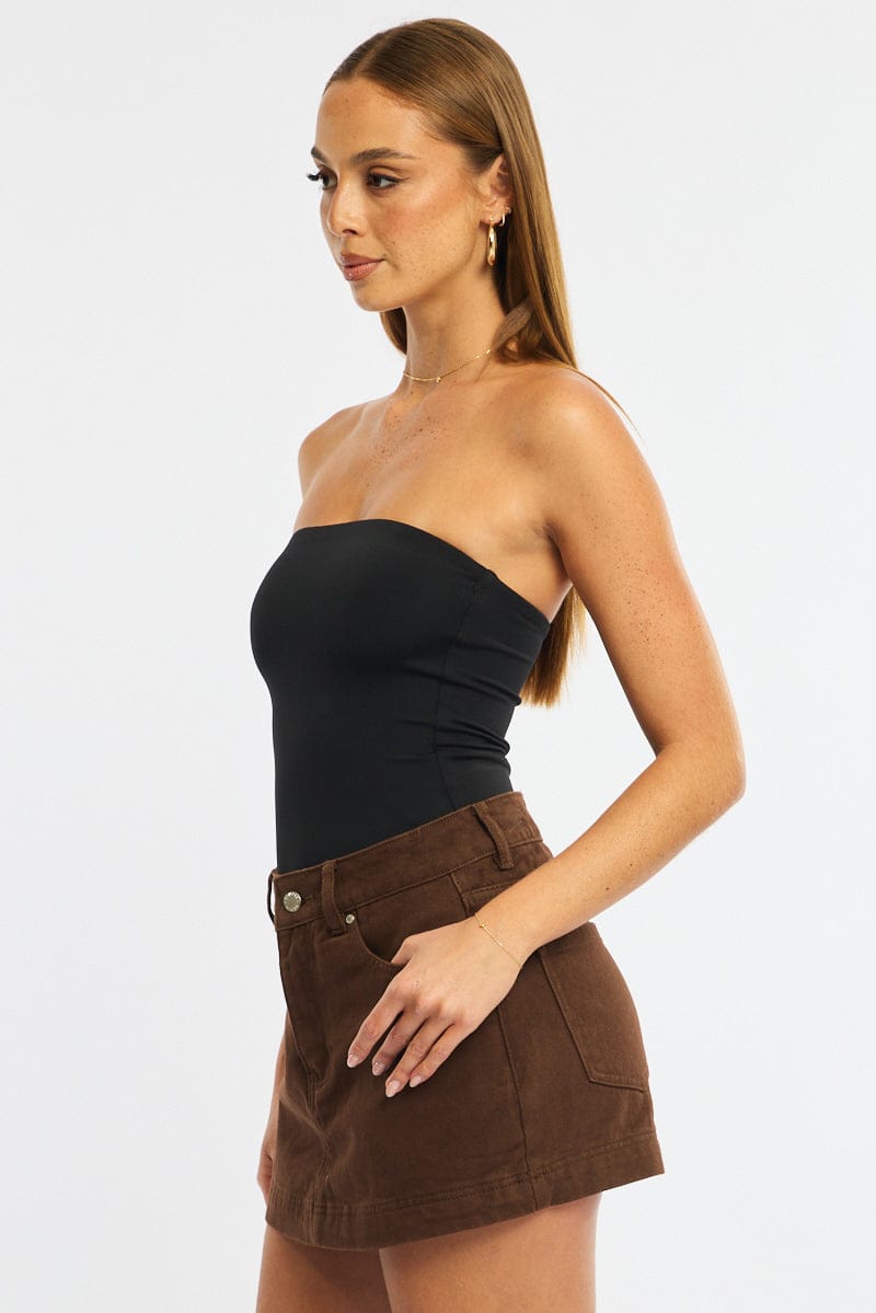 Black Bodysuit Boobtube Supersoft