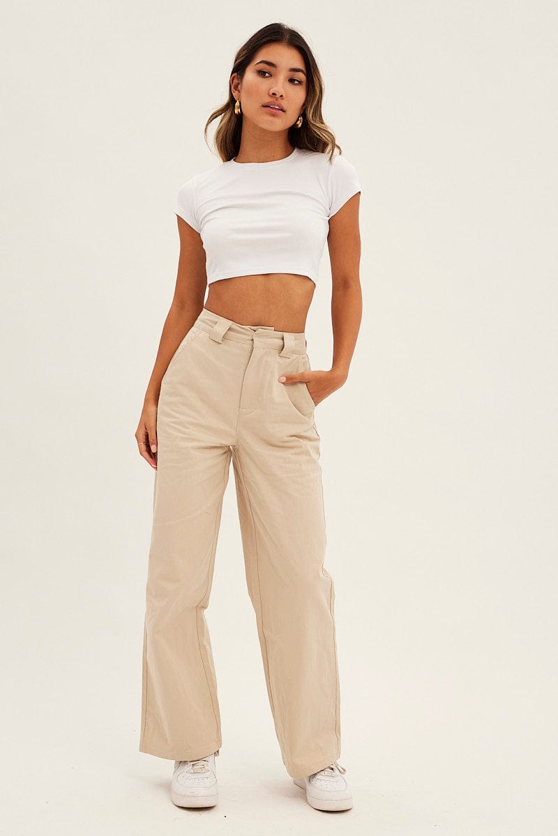 White T Shirt Short Sleeve Crew Neck