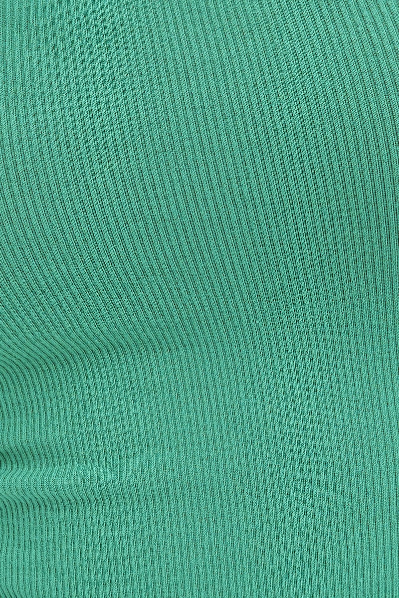 Green Tank Top Top Round Neck