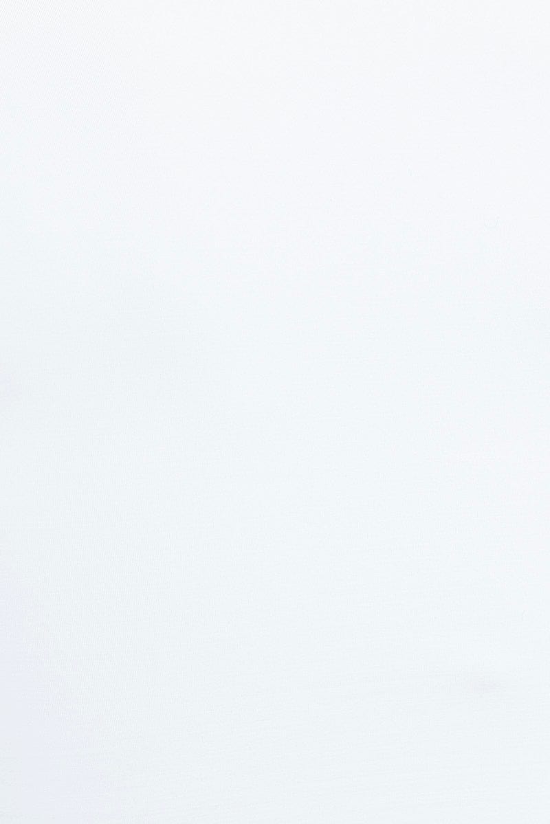 White Top Long Sleeve Square Neck