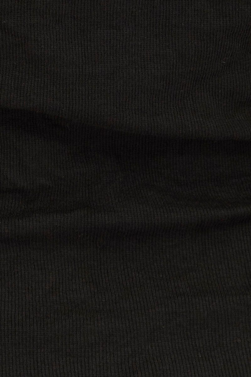 Black Rib Dress Sleeveless Scoop Neck Mini