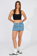 Black Tank Top Top Lace Trim Cropped