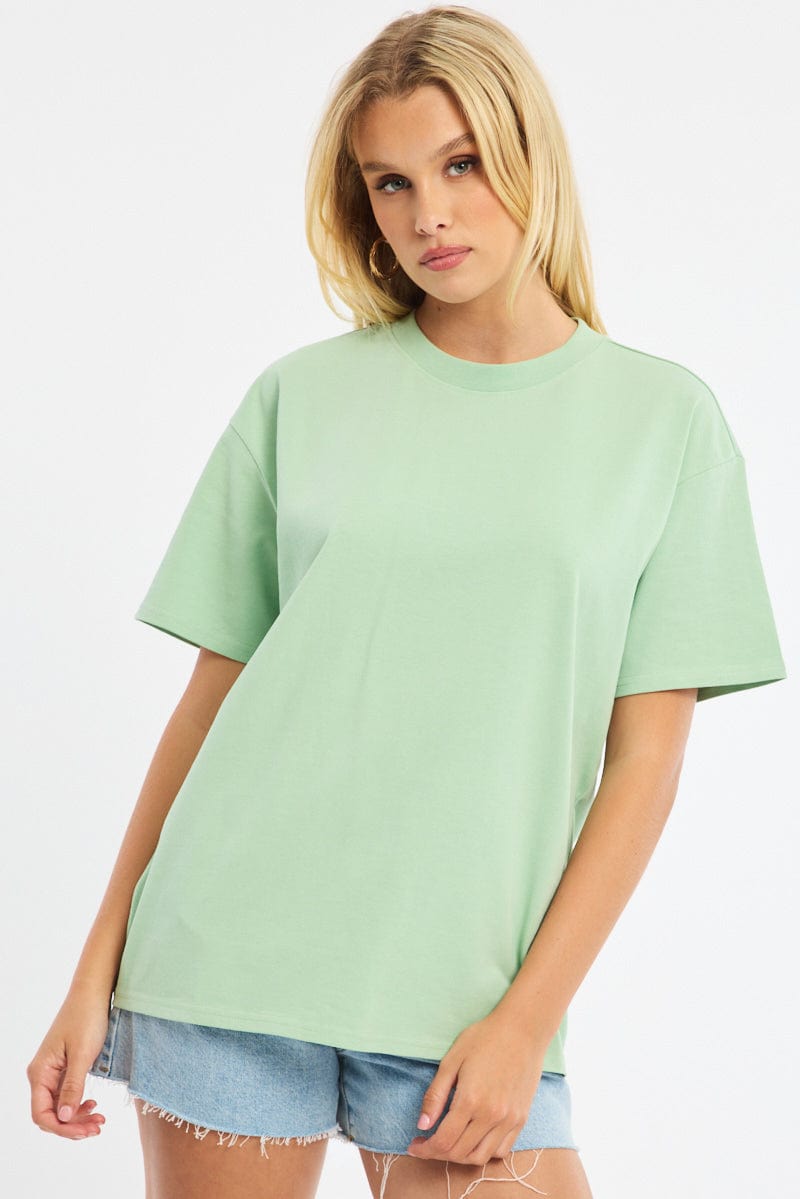 Green Oversized T-Shirt Short Sleeve