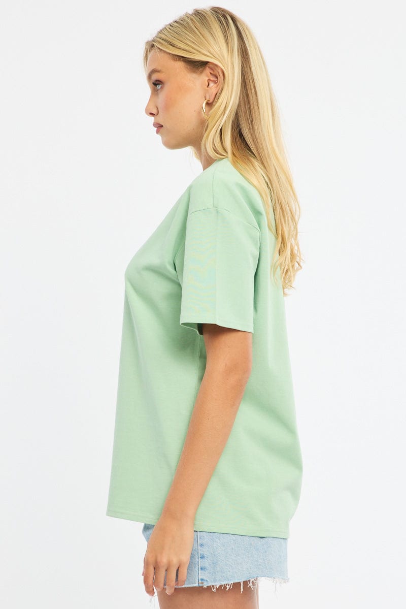 Green Oversized T-Shirt Short Sleeve