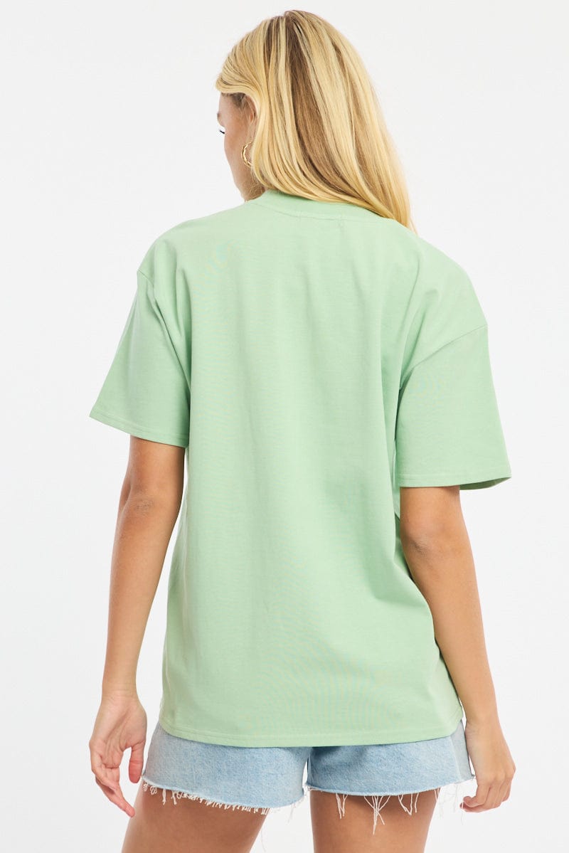 Green Oversized T-Shirt Short Sleeve