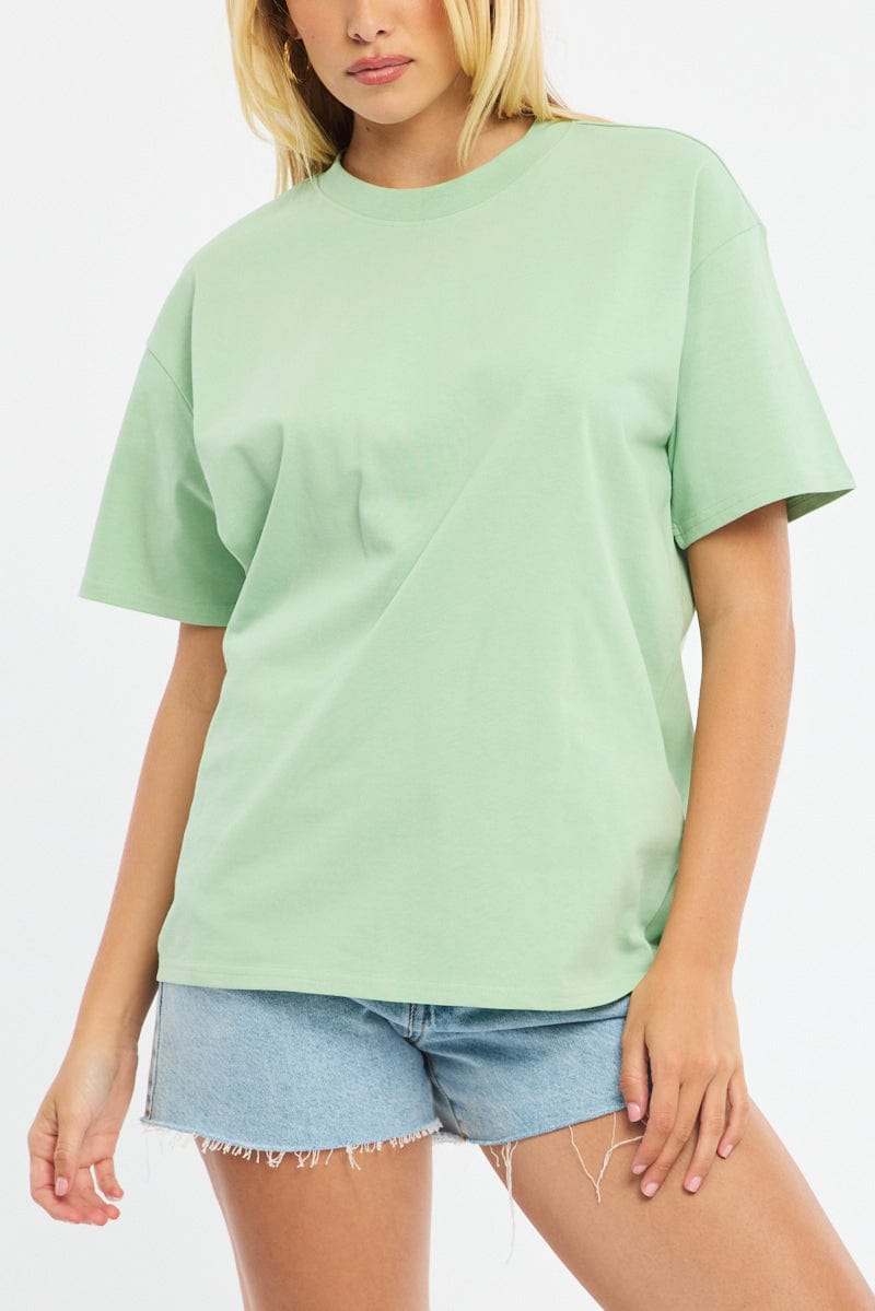 Green Oversized T-Shirt Short Sleeve