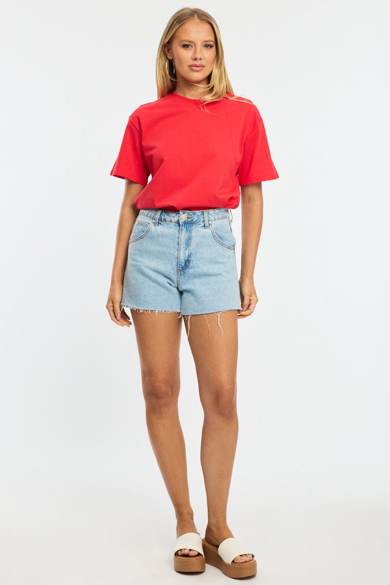 Red Oversized T-Shirt Short Sleeve