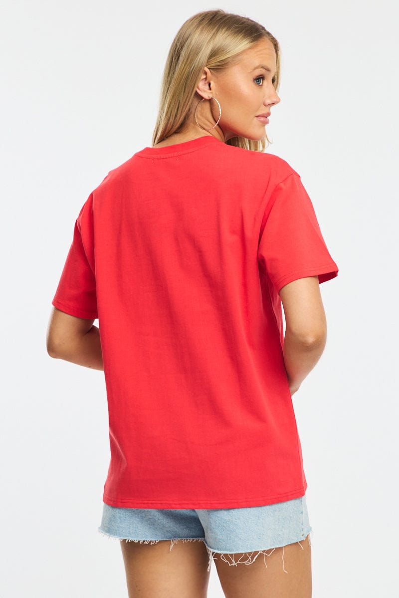 Red Oversized T-Shirt Short Sleeve