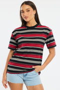 Black Stripe Oversized T-Shirt Short Sleeve