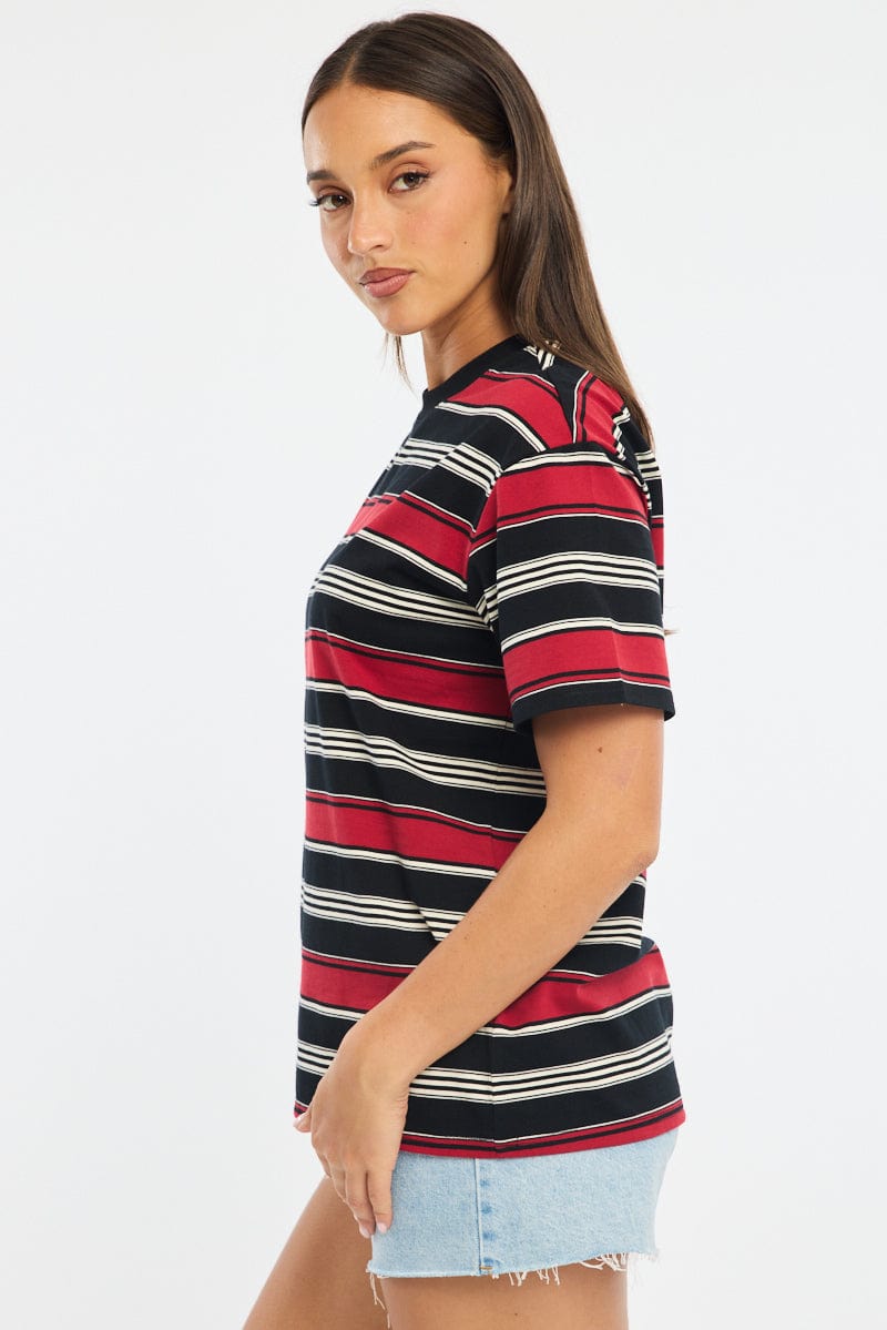 Black Stripe Oversized T-Shirt Short Sleeve