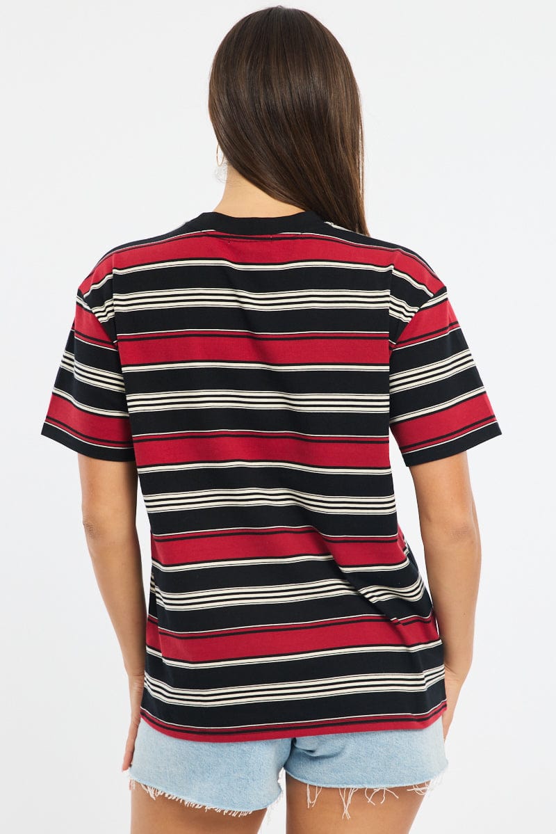 Black Stripe Oversized T-Shirt Short Sleeve