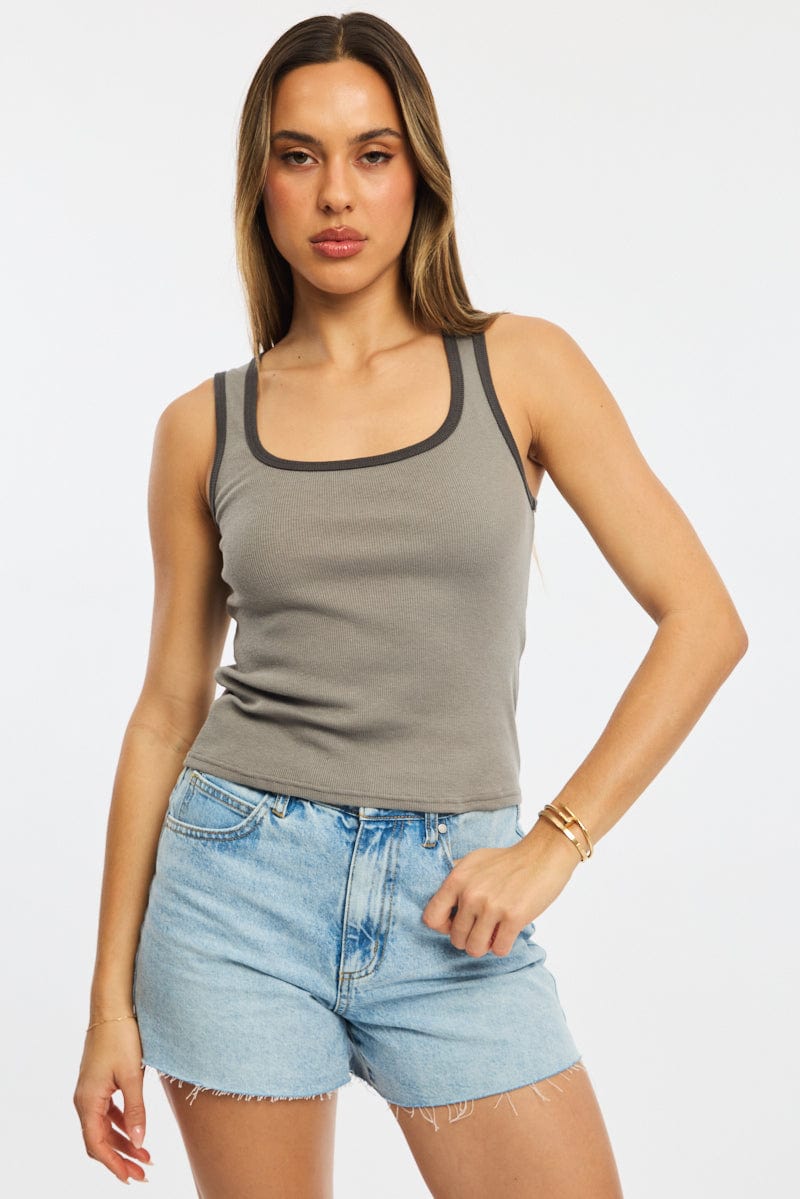 Grey Tank Sleeveless