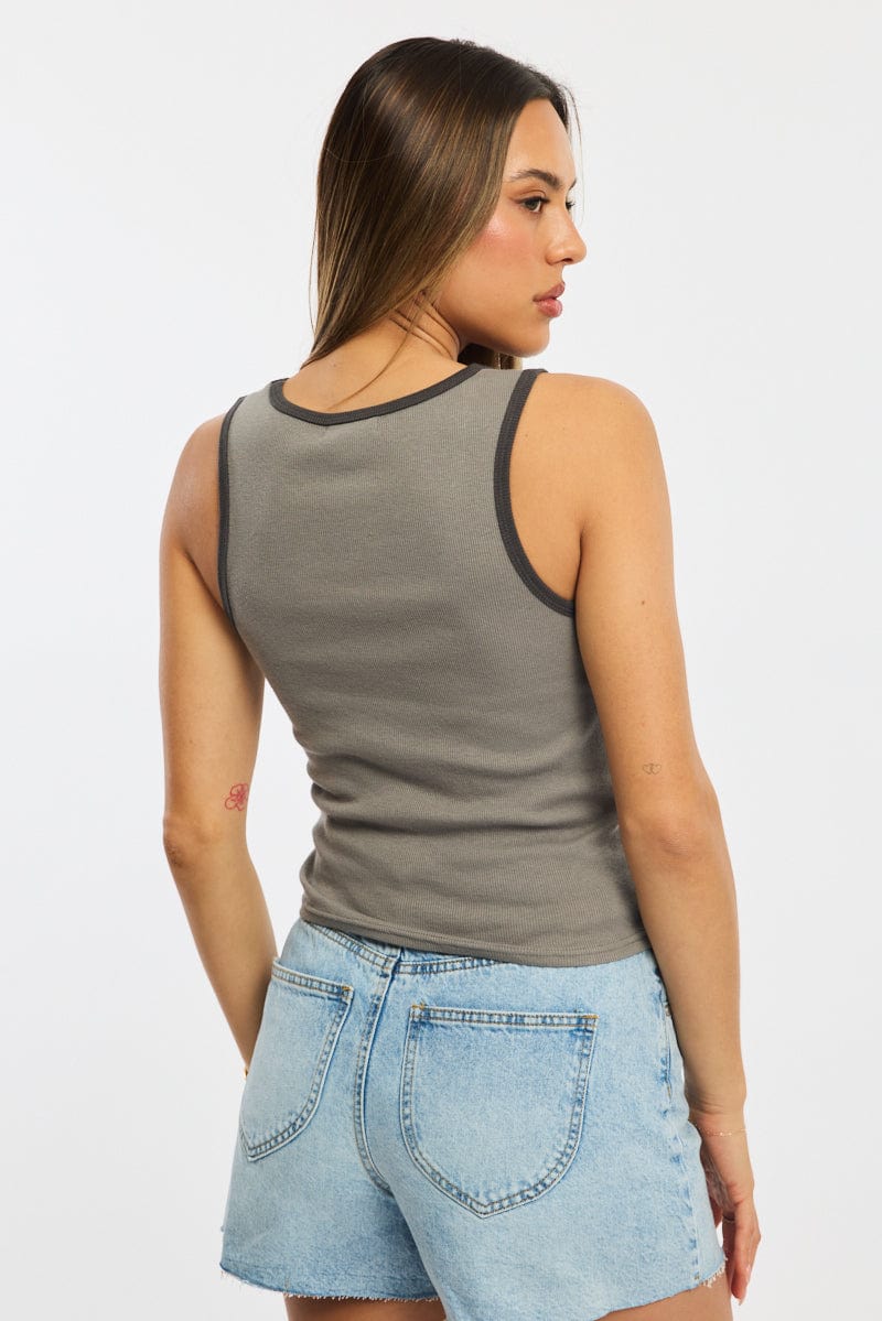 Grey Tank Sleeveless