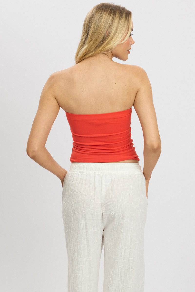 Red Supersoft Bandeau Top