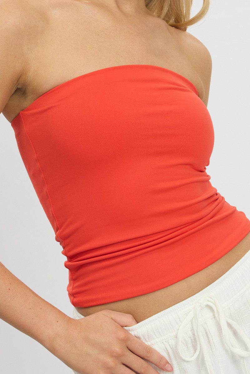 Red Supersoft Bandeau Top