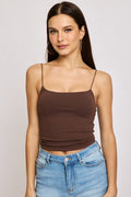 Brown Supersoft Tank Top Double Layer
