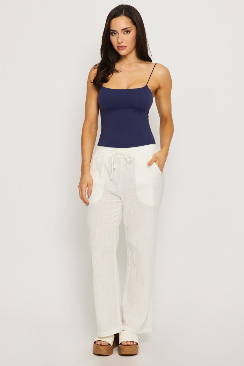Blue Supersoft Tank Top Double Layer