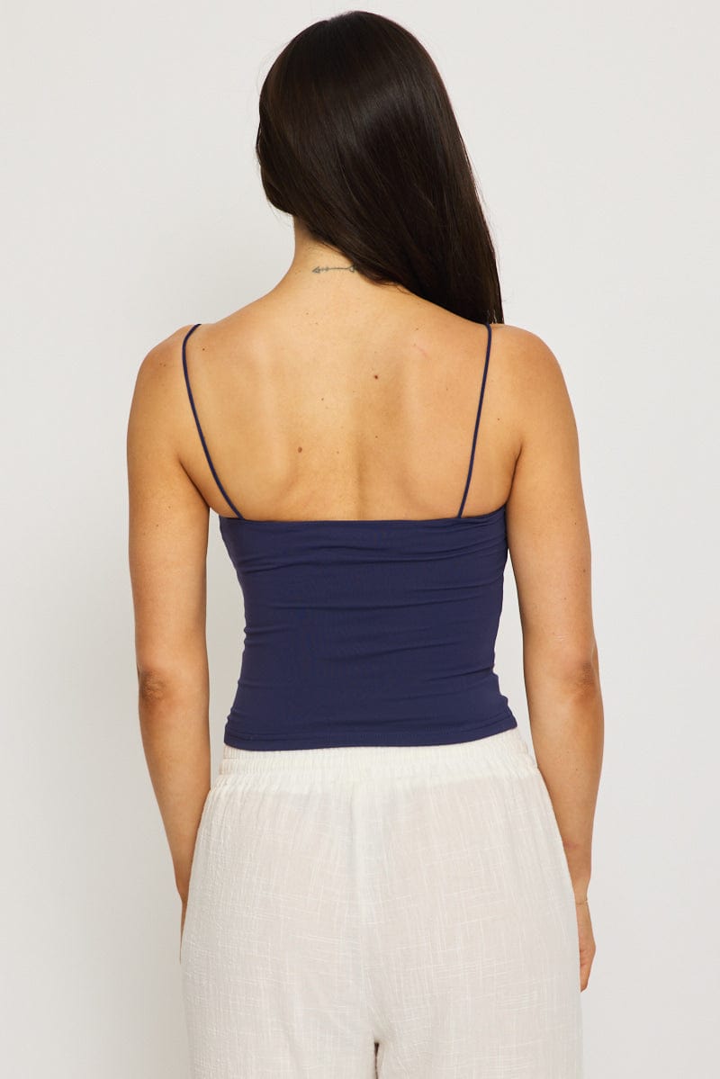 Blue Supersoft Tank Top Double Layer