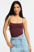 Brown Supersoft Tank Top Double Layer