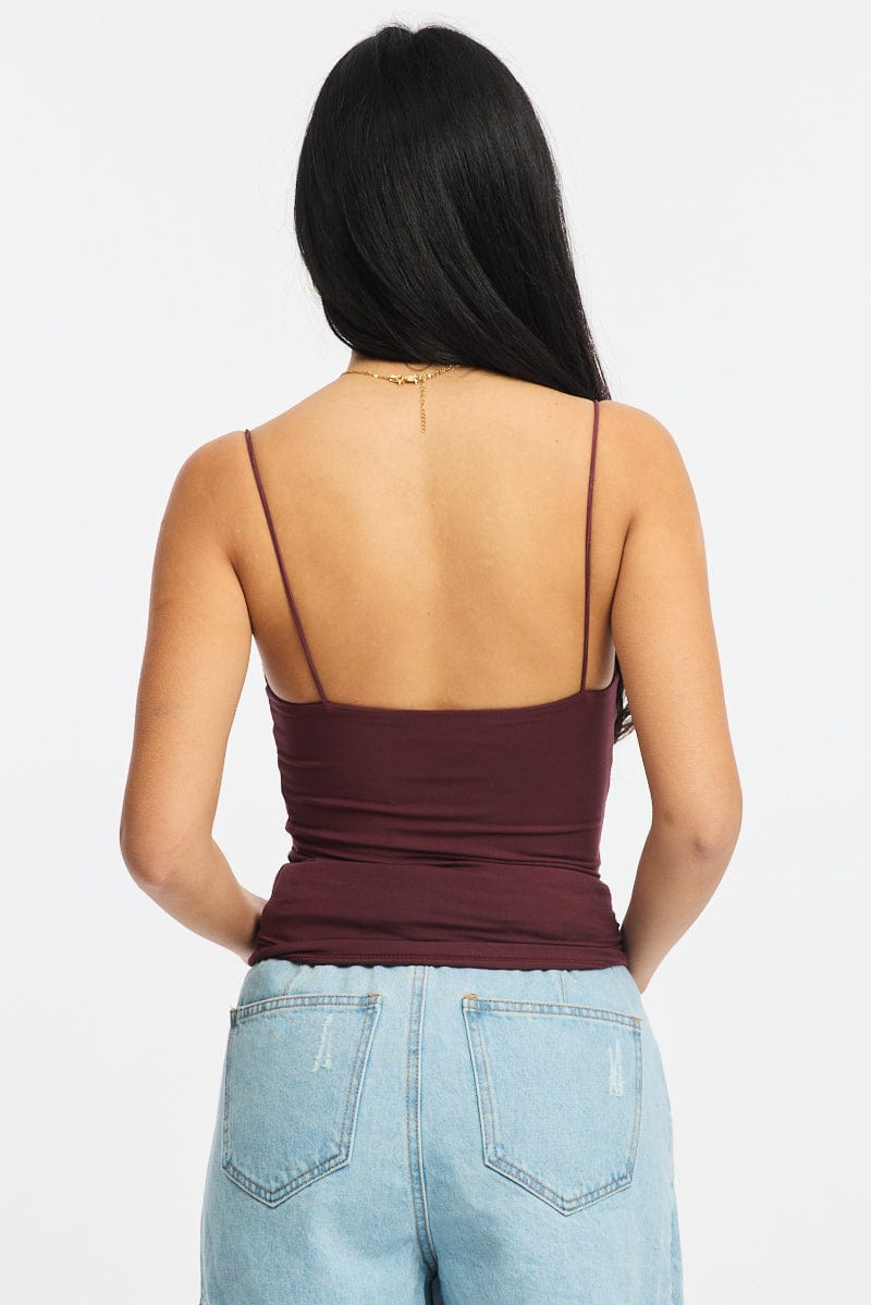 Brown Supersoft Tank Top Double Layer