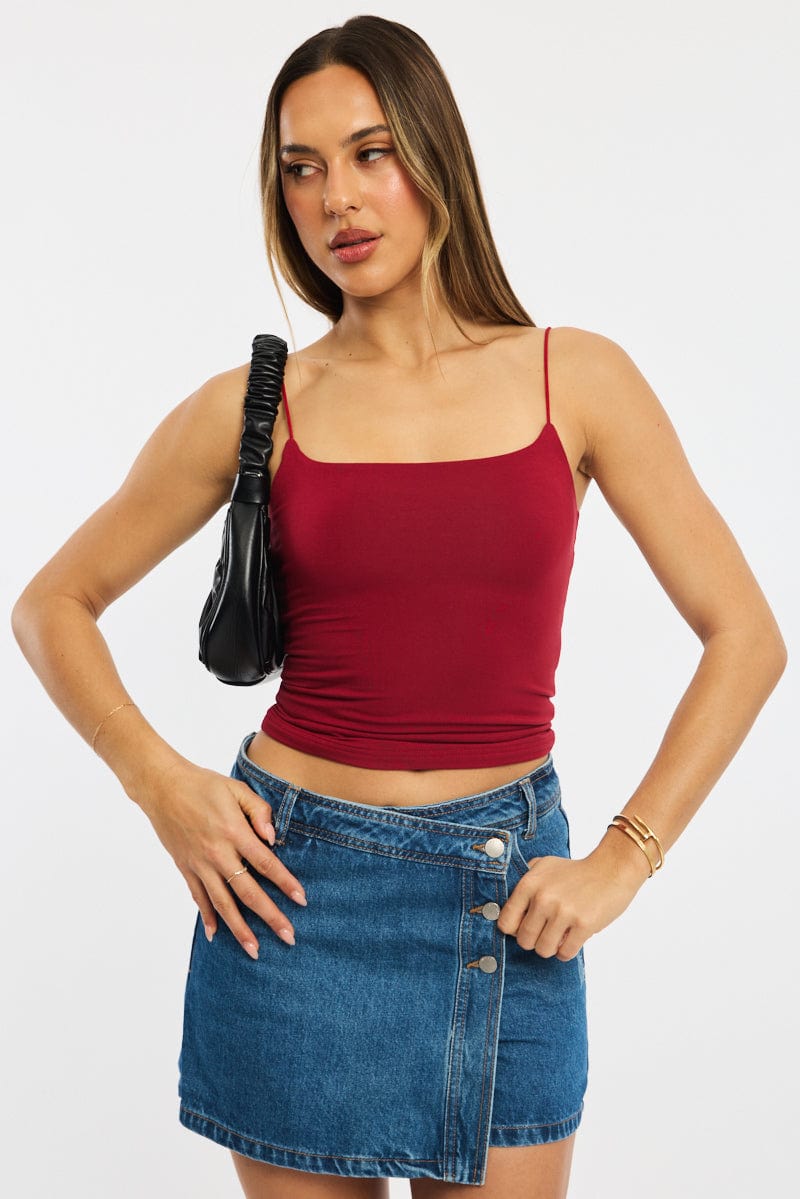 Red Supersoft Tank Top Double Layer