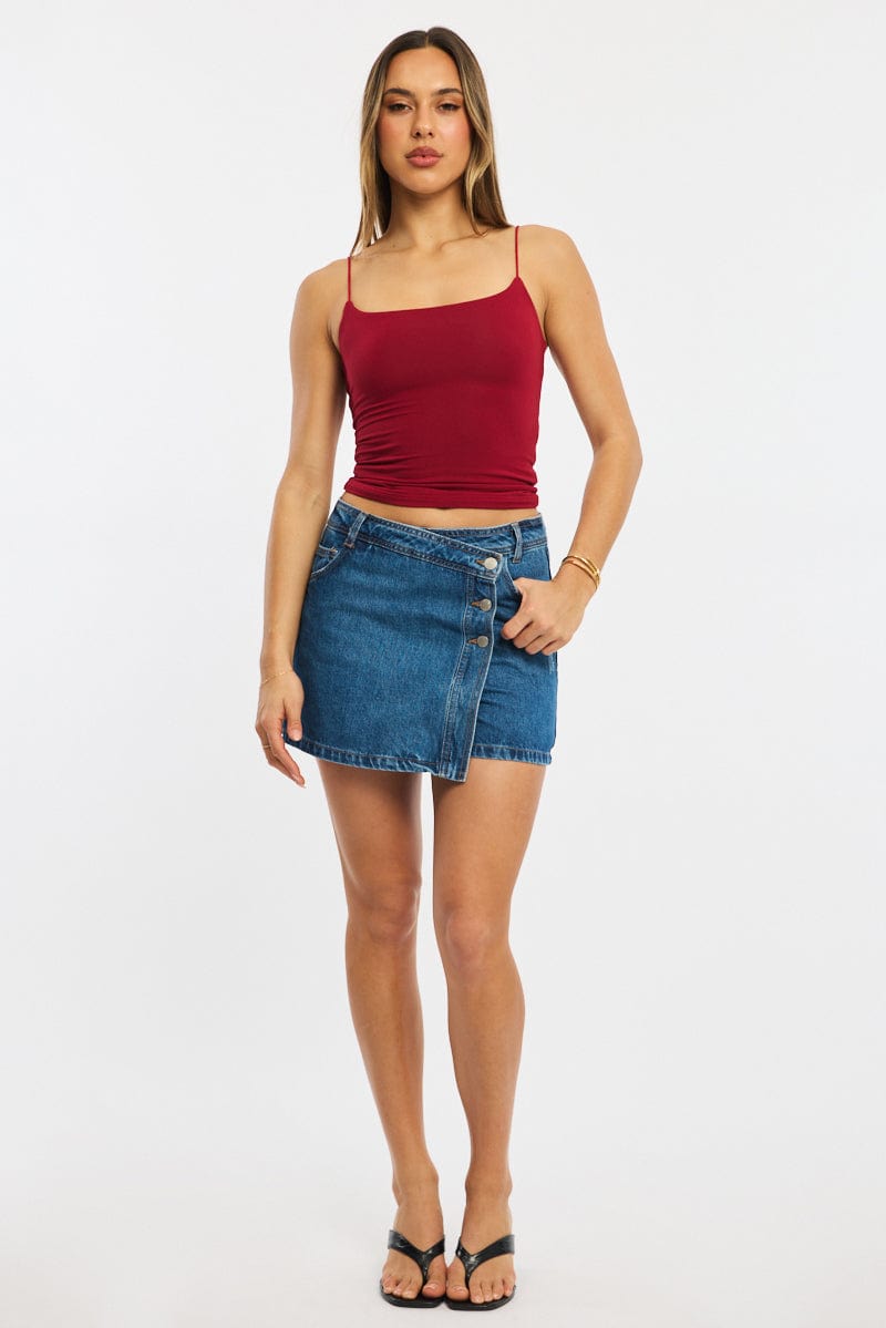 Red Supersoft Tank Top Double Layer