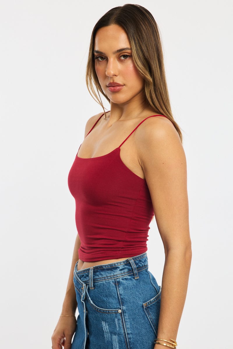 Red Supersoft Tank Top Double Layer